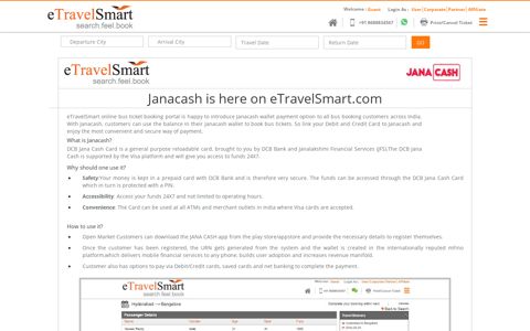 BOOK BUS TICKET with eTravelSmart using Janacash wallet ...