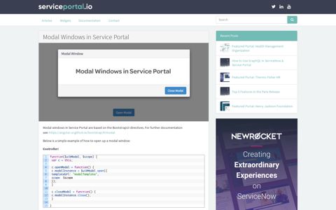 Modal Windows in Service Portal - ServicePortal.io - Service ...