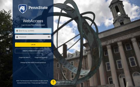 Penn State WebAccess Secure Login