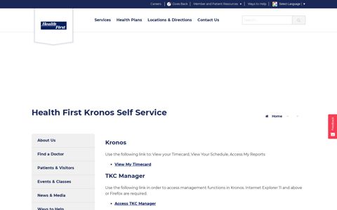 Kronos Workforce Central - Health First