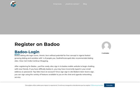 Badoo Dating Site Login - Beer-lovers shop - Adopta Un Abuelo