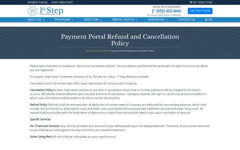 Payment Portal Refund and Cancellation Policy - 1st Step ...