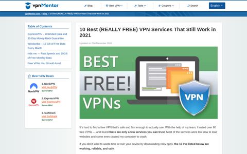 10 Best (REALLY FREE) VPN Services That Still Work in 2020