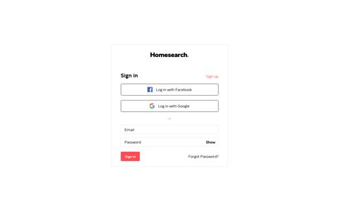 Log In - Homesearch