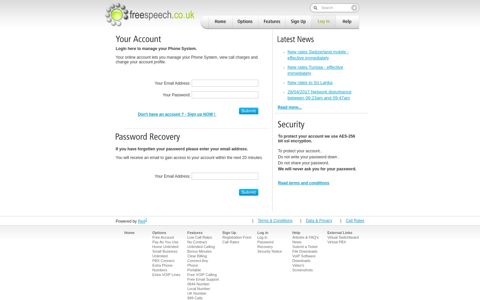 Login - Freespeech.co.uk - The UK's low cost VOIP service ...