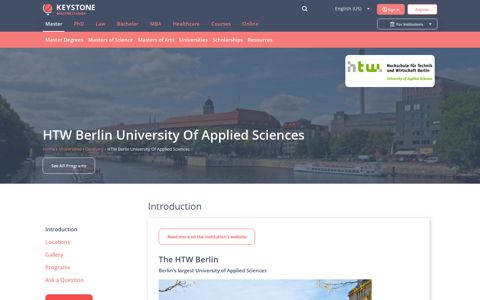 HTW Berlin University Of Applied Sciences in Germany ...