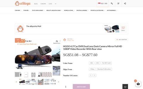 HGDO 4.3''Car DVR Dual Lens Dash Camera Mirror Full HD ...