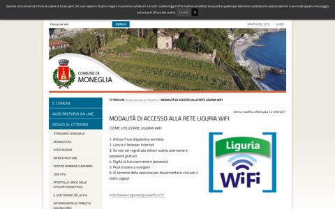 Modalità di accesso alla rete Liguria WiFi - Comune di Moneglia