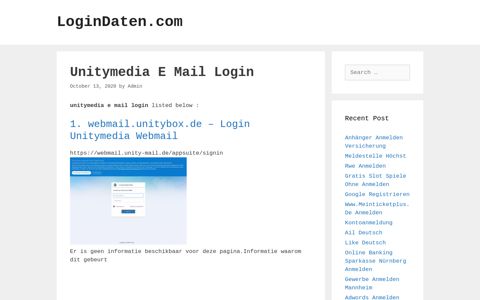 Unitymedia E Mail - Webmail.Unitybox.De - Login Unitymedia ...