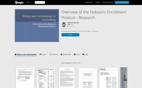 Overview of the Hobsons Enrollment Product - Research