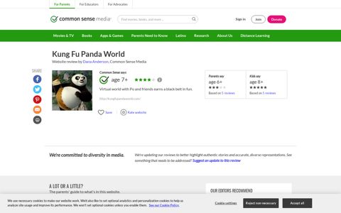Kung Fu Panda World Website Review - Common Sense Media