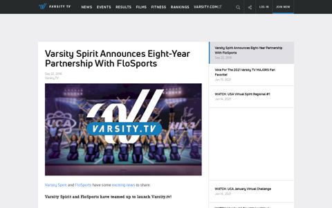Varsity Spirit Announces Eight-Year Partnership With FloSports