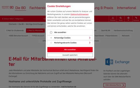 E-Mail für Mitarbeiter: Hochschule Bochum