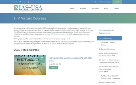 HIV Virtual Courses - IAS-USA