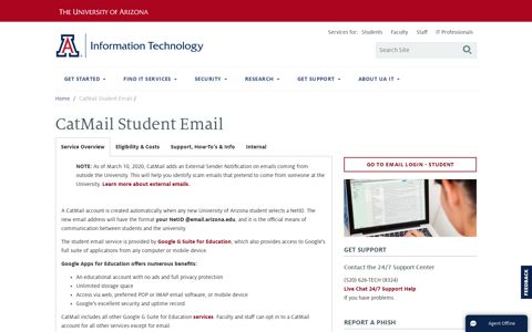 CatMail Student Email | Information Technology | University of ...