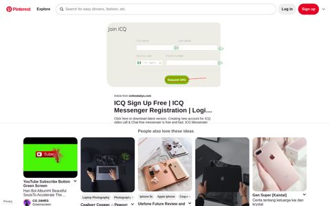 ICQ Sign Up Free | ICQ Messenger Registration ... - Pinterest
