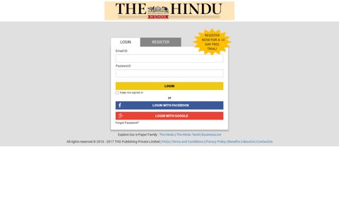 promo sticker Login Register - The Hindu in School