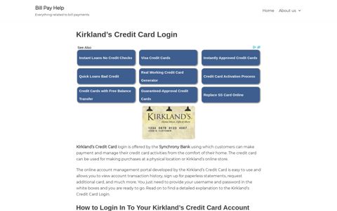 Kirkland's Credit Card Login - - Bill Pay Help