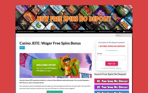 Casino JEFE: Wager Free Spins Bonus - New Free Spins No ...