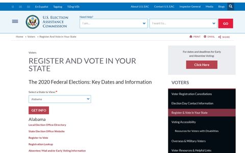 Register And Vote in Your State | U.S. Election Assistance ...