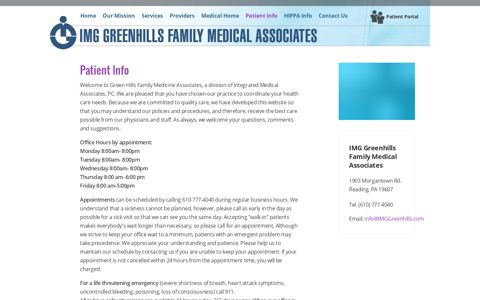 Patient Info - IMG Greenhills Family Medical Associates