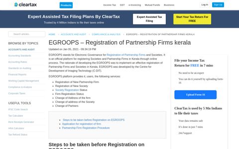 EGROOPS - Registration of Partnership Firms kerala - ClearTax