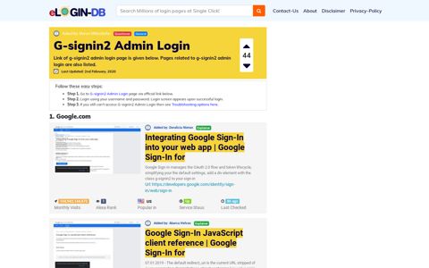 G-signin2 Admin Login