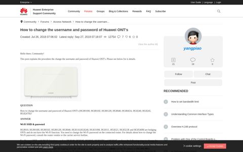 How to change the username and password of Huawei ONT's