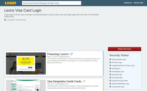 Leons Visa Card Login - Loginii.com
