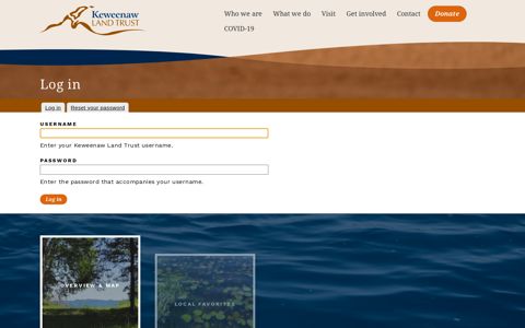 Log in | Keweenaw Land Trust