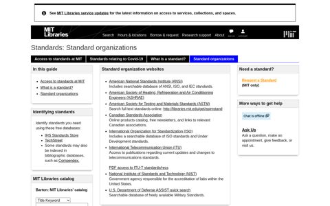 Standard organizations - Standards - LibGuides at MIT Libraries