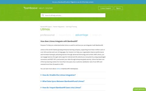 Litmos – BambooHR Support