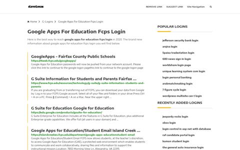 Google Apps For Education Fcps Login ❤️ One Click Access