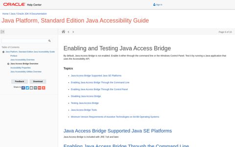 Enabling and Testing Java Access Bridge - Oracle Help Center