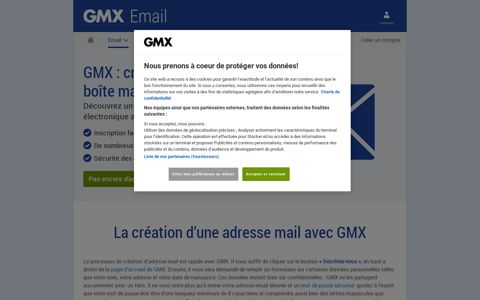 Création d'une boîte mail | GMX