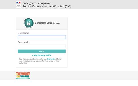 Login - CAS – Central Authentication Service - Educagri