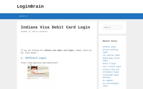 Indiana Visa Debit Card Eppicard Login - LoginBrain