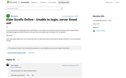 Elder Scrolls Online - Unable to login, server timed out ...