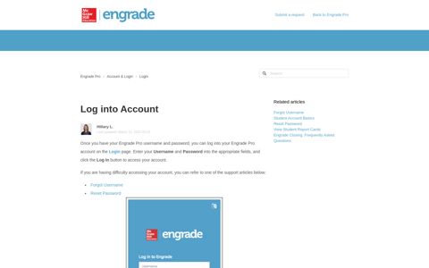 Log into Account – Engrade Pro
