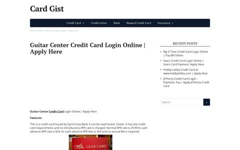 Guitar Center Credit Card Login Online | Apply Here | Card Gist