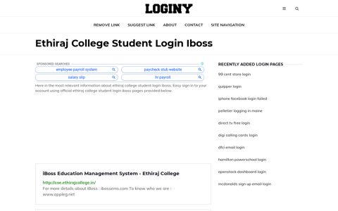 Ethiraj College Student Login Iboss ✔️ One Click Login