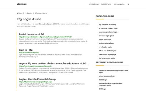 Lfg Login Aluno ❤️ One Click Access - iLoveLogin