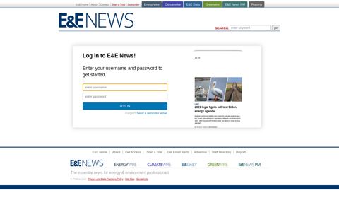 E&E News -- Log in
