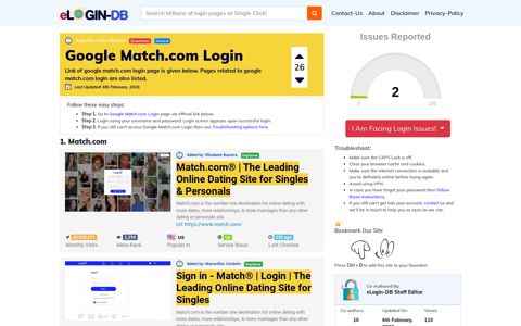 Google Match.com Login