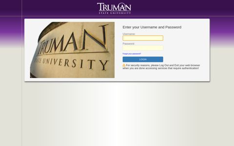 TruView Login - Truman State University