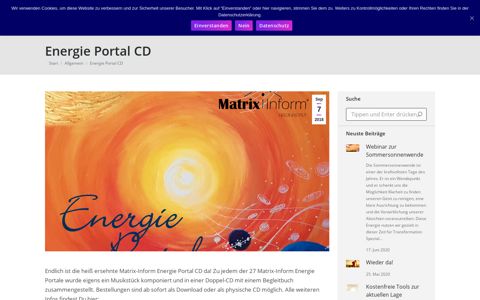 Energie Portal CD - Matrix-Inform