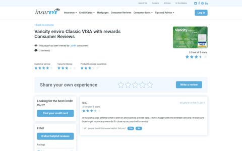 Vancity enviro Classic VISA with rewards | Reviews shared by ...