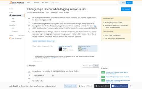 Change login timeout when logging in into Ubuntu - Stack ...