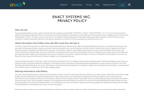 Privacy - Enact Website - Enact Systems