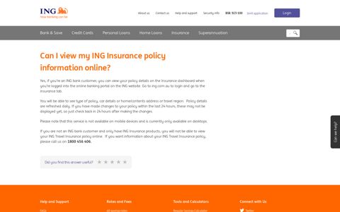 Can I view my ING Insurance policy information online?